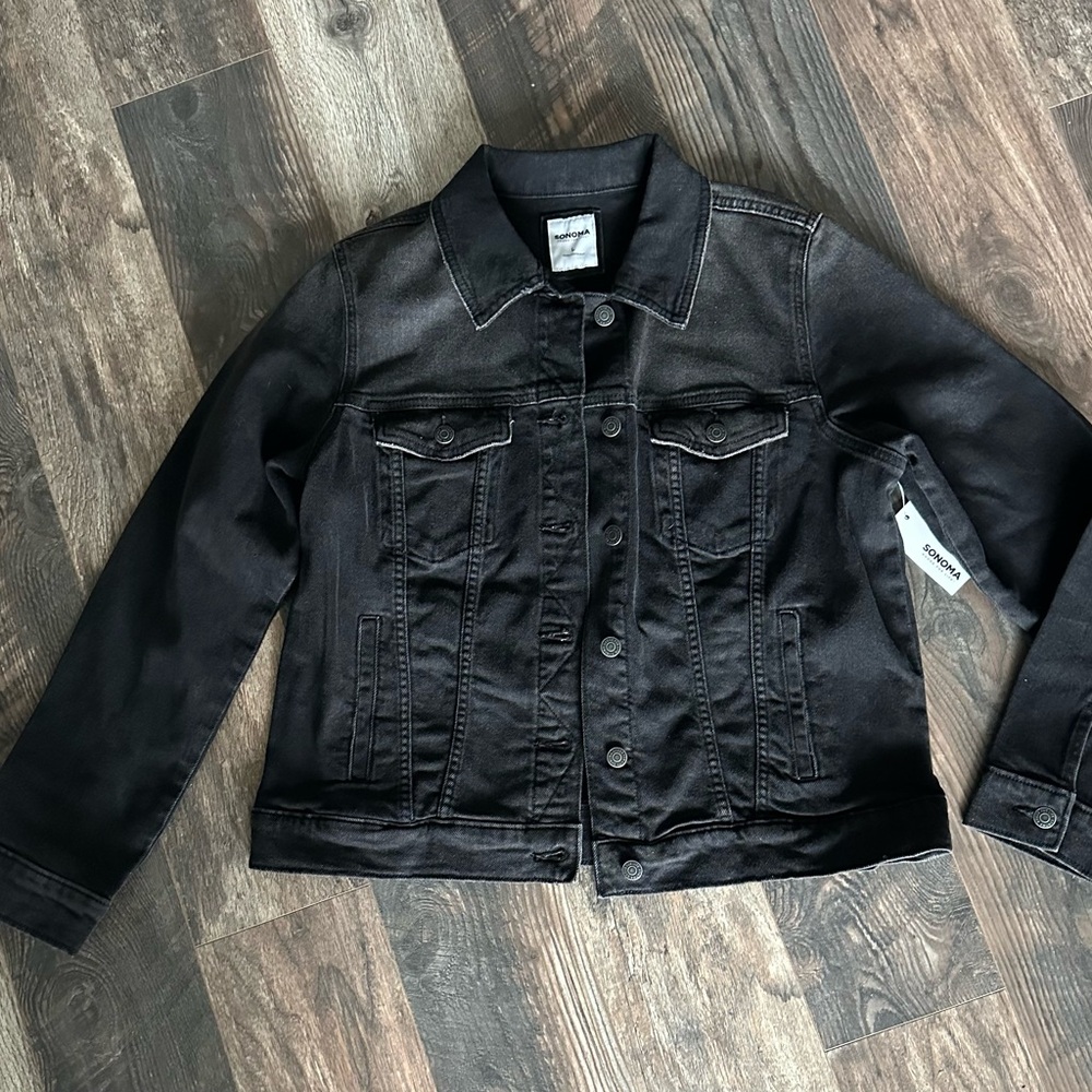 NEW Sonoma Jean Jacket size L Black NWT